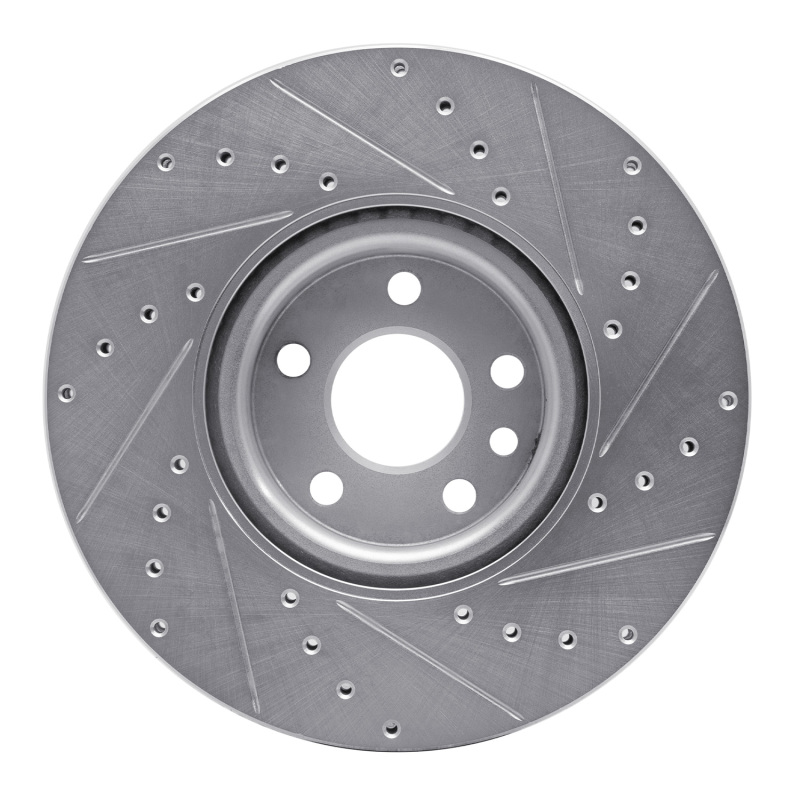 Volvo XC60 Brake Rotor (1) - Front Left - R1 Concepts - Drilled & Slotted - Silver - `16-`17